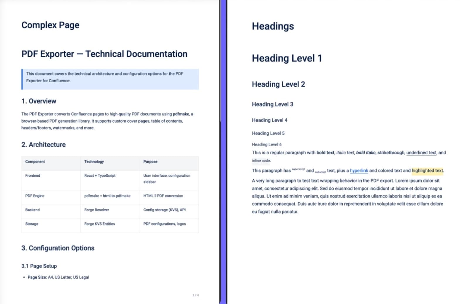 PDF Exporter for Confluence running inside Confluence