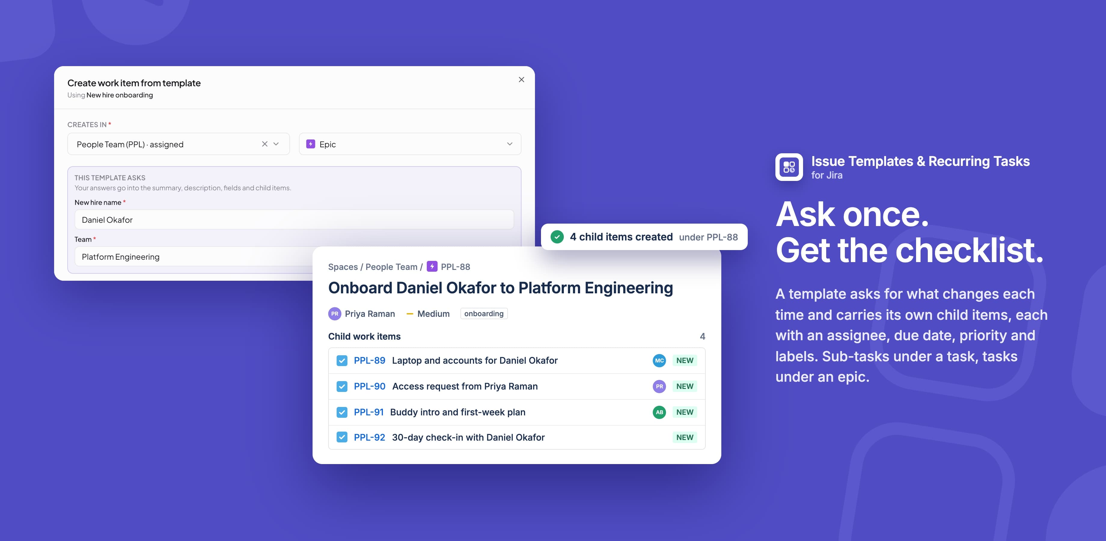 Issue Templates & Recurring Tasks for Jira in use